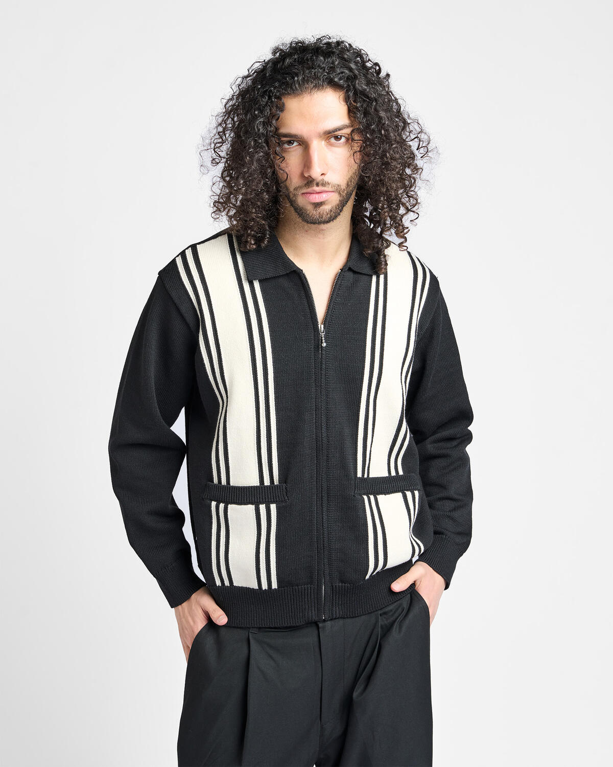 Obey MATT ZIP UP SWEATER | 151010046-BKM | AFEW STORE